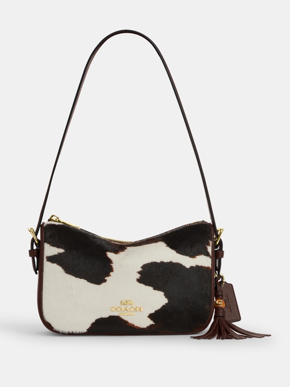 Coach Kailey Shoulder Bag With Cow Print And Tassel - Picture 2 of 5